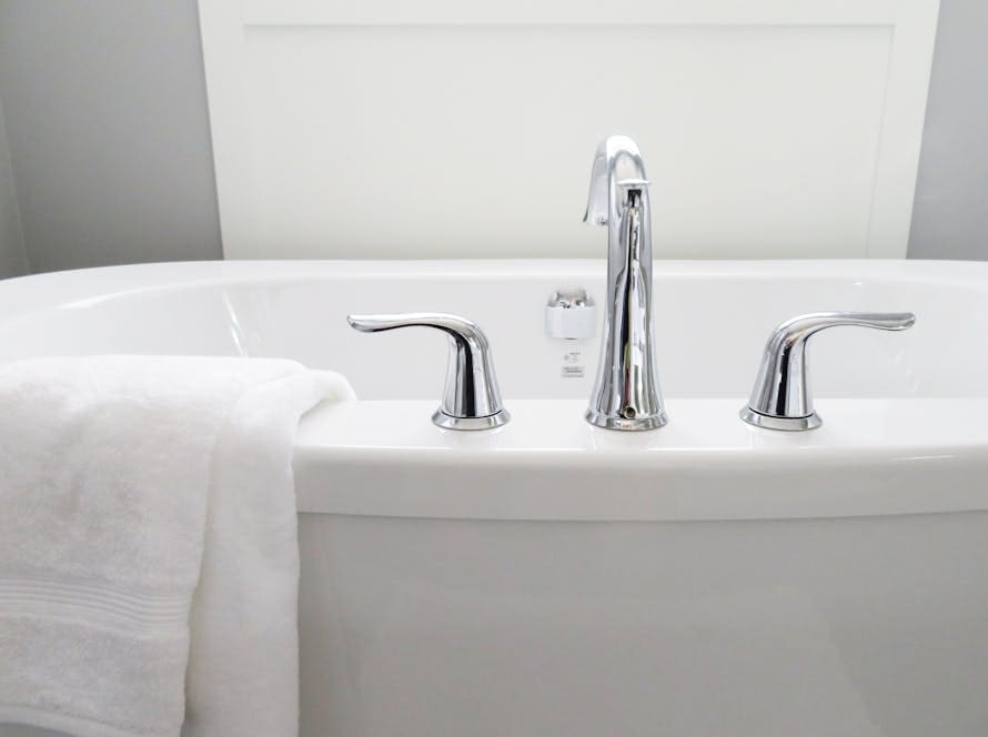 Towel Hanged on Bathtub